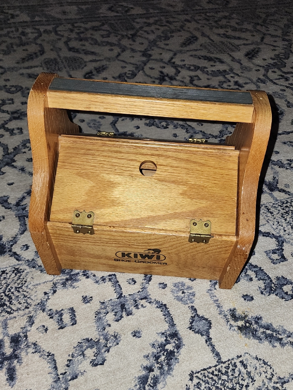 Kiwi Wooden Shoe Groomer Box - Light Brown